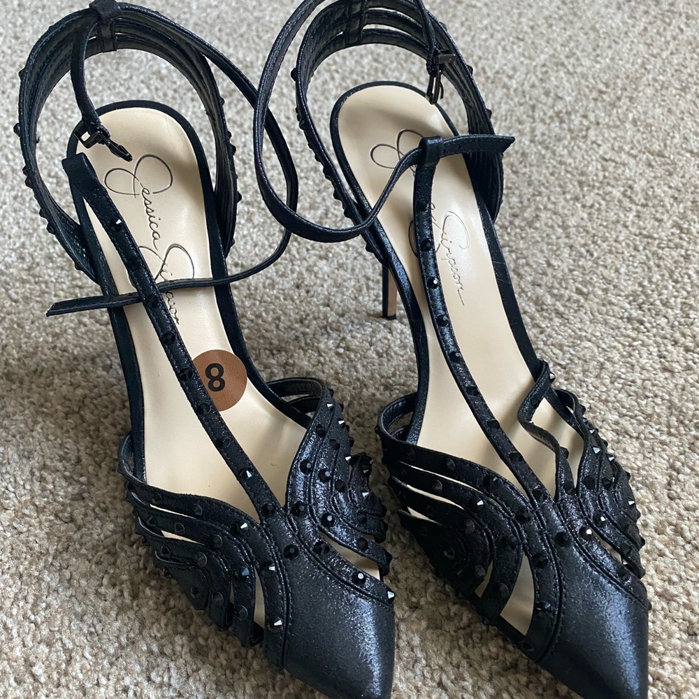 Jessica Simpson Black Strappy Heels